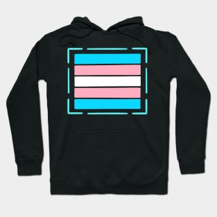 Outlined Trans flag - wtframe comics Hoodie